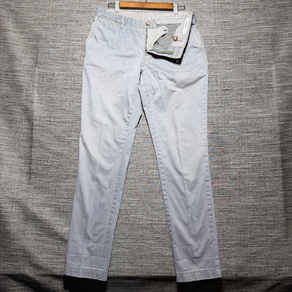 J.Lindeberg Chino Pants Mens 34 Gray Slim Fit Flat Front Cotton Chino